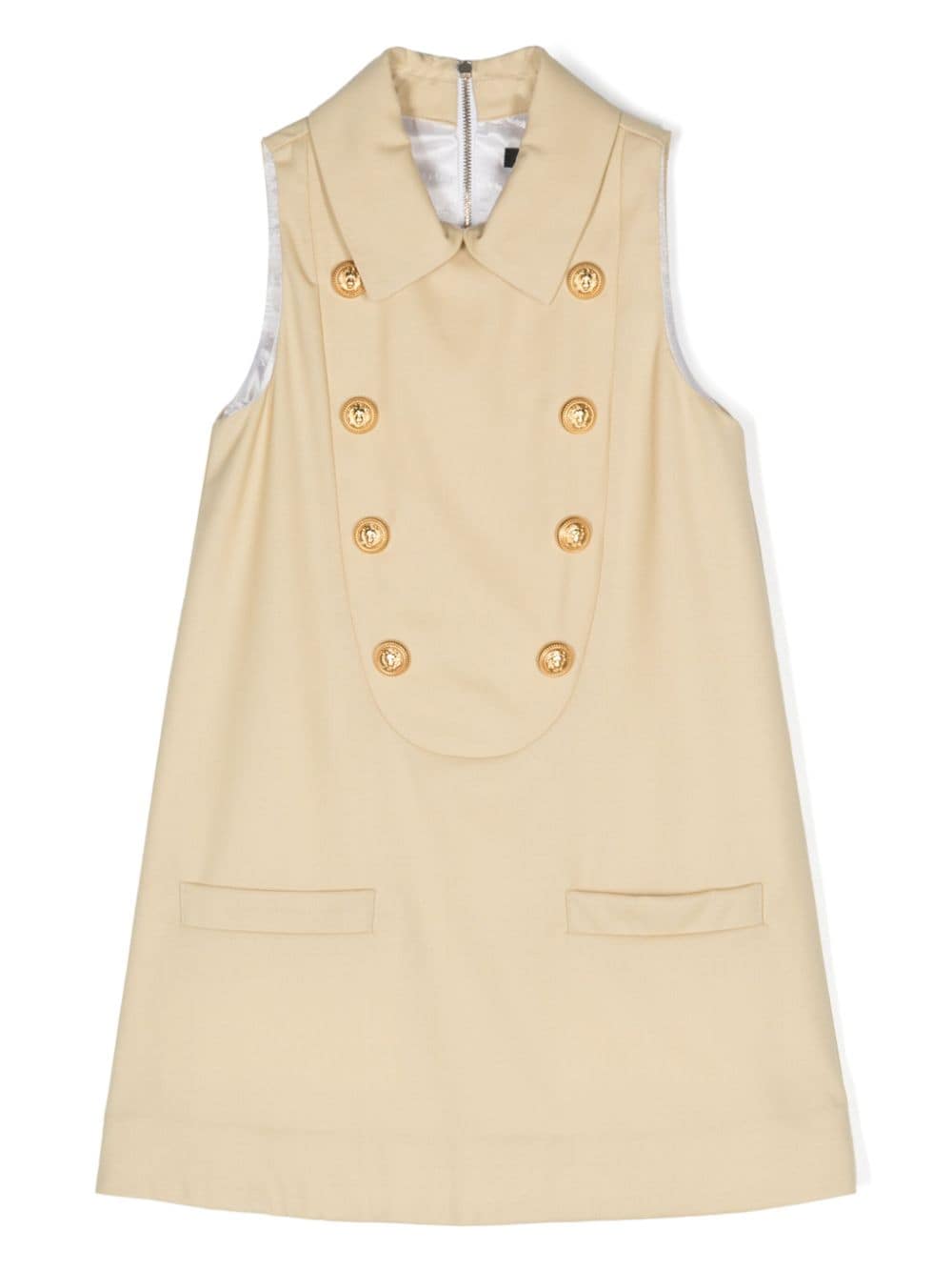 Balmain Kids Ärmelloses Minikleid mit Coin-Gravur - Nude von Balmain Kids