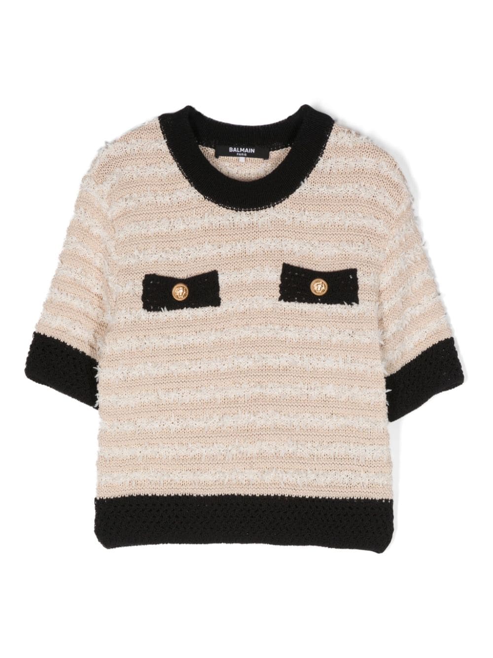 Balmain Kids Gestricktes Oberteil mit Zierknöpfen - Nude von Balmain Kids