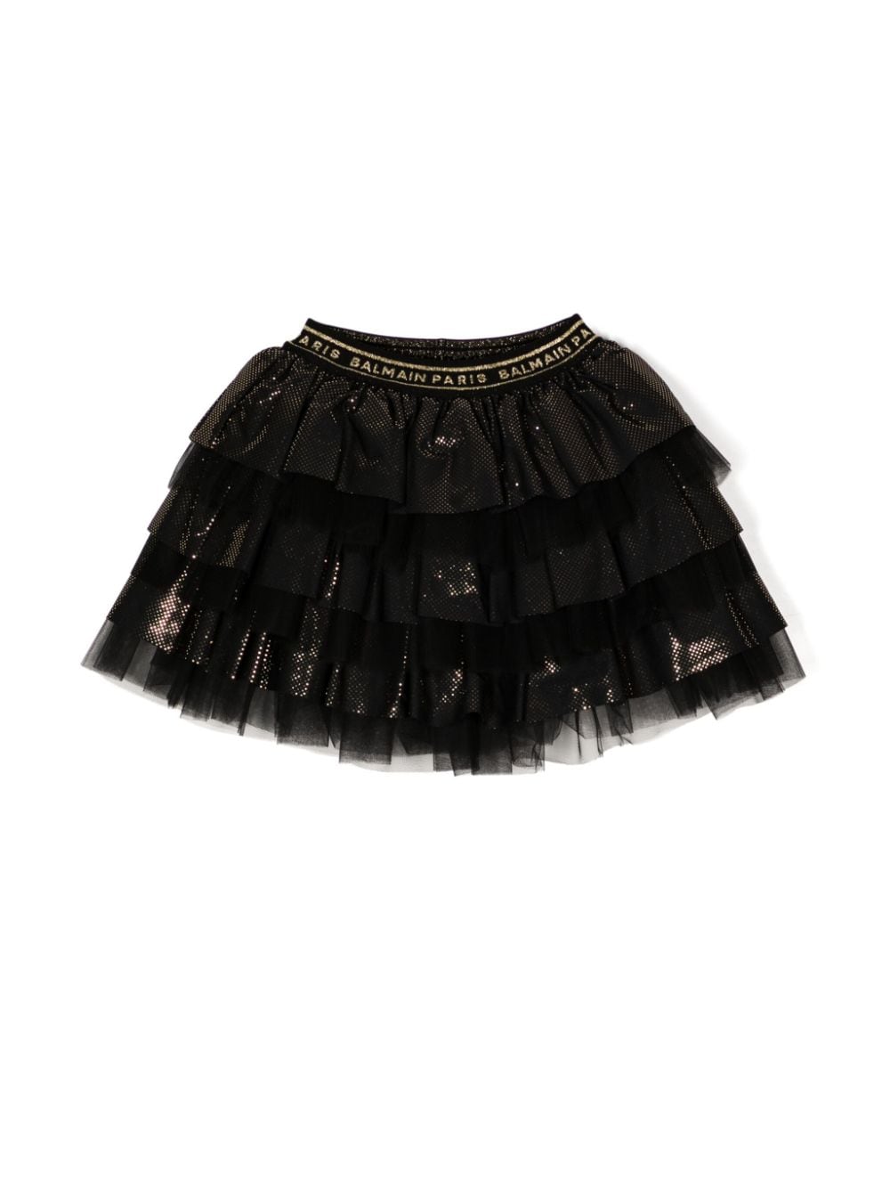 Balmain Kids Gestuftes Tutu mit Logo-Bund - Schwarz von Balmain Kids