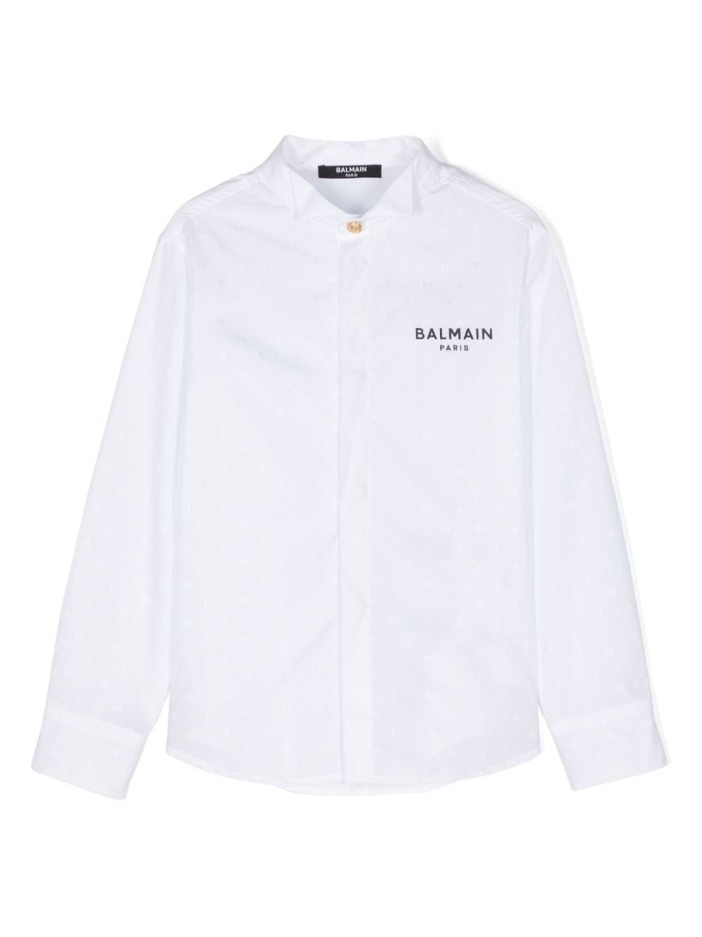 Balmain Kids Hemd mit Jacquard-Logo - Weiß von Balmain Kids