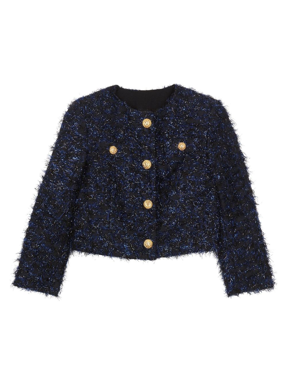 Balmain Kids Tweed-Jacke mit Lurex - Blau von Balmain Kids