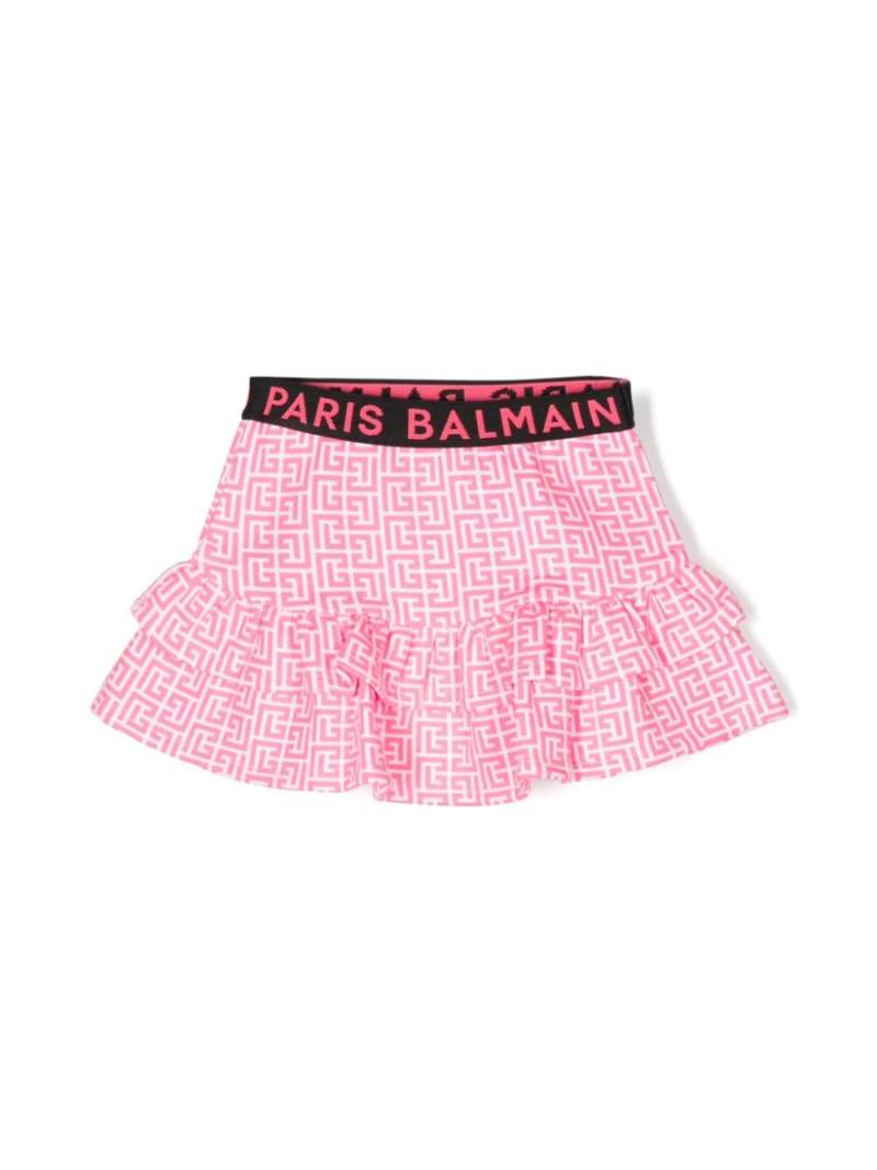 Balmain Kids Monogramm-Rock mit Logo-Bund - Rosa von Balmain Kids