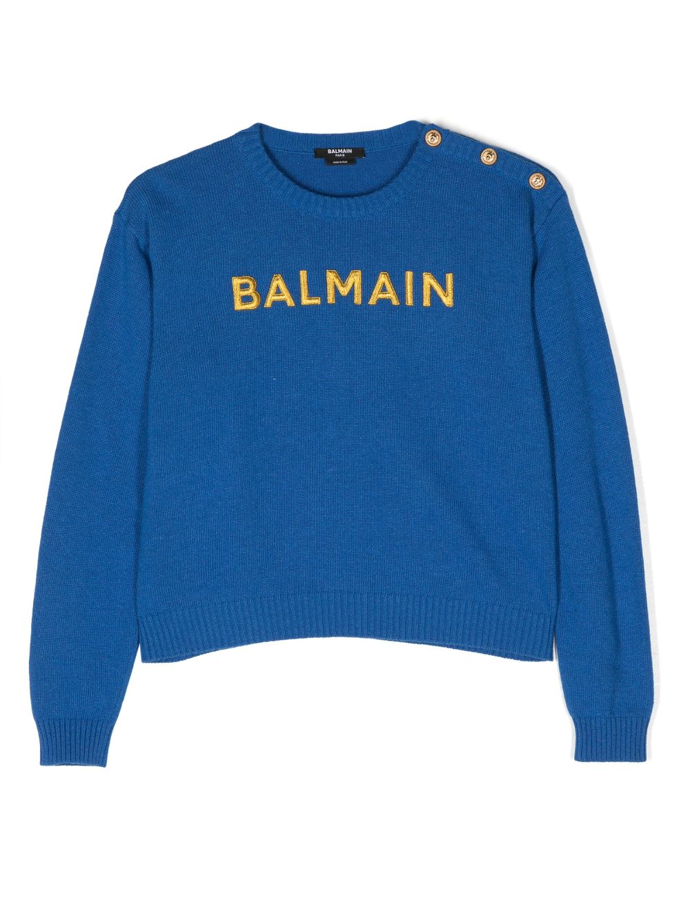 Balmain Kids Pullover mit rundem Ausschnitt - Blau von Balmain Kids