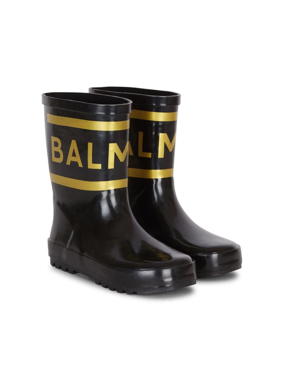 Balmain Kids Regenstiefel mit Logo-Print - Schwarz von Balmain Kids