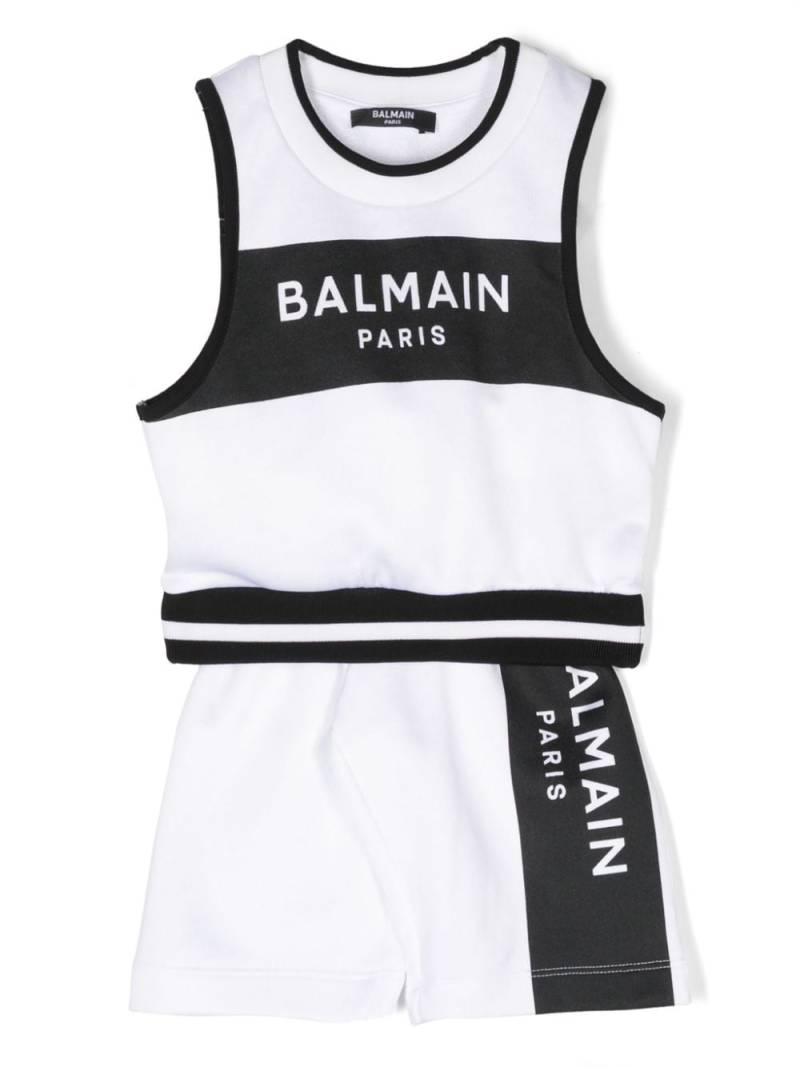 Balmain Kids Set aus T-Shirt und Shorts mit Logo - Schwarz von Balmain Kids