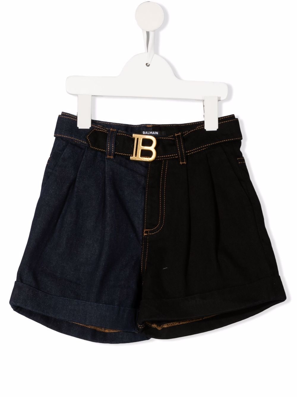 Balmain Kids Shorts mit Logo-Schnalle - Blau von Balmain Kids