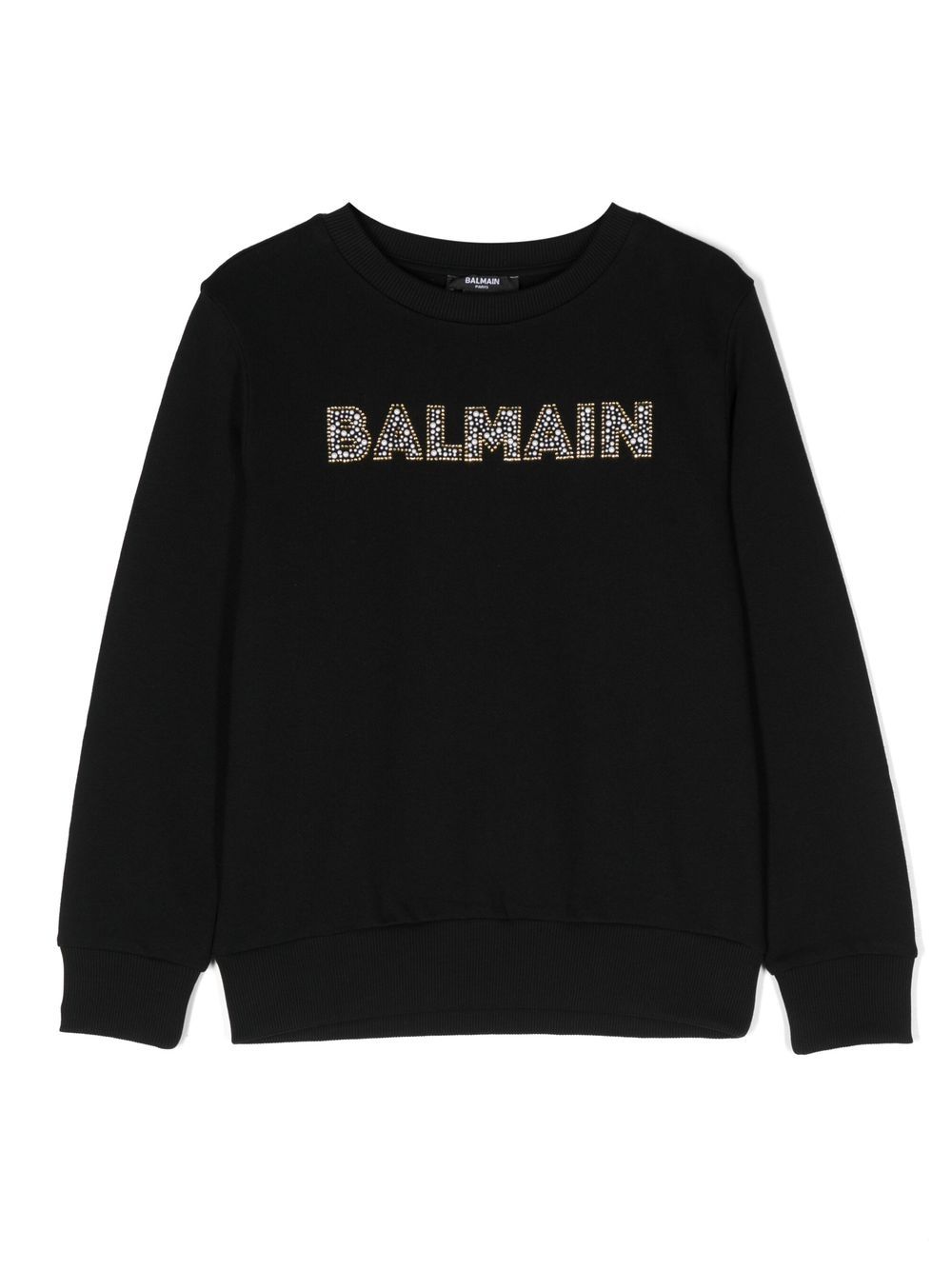 Balmain Kids Sweatshirt mit kristallverziertem Logo - Schwarz von Balmain Kids