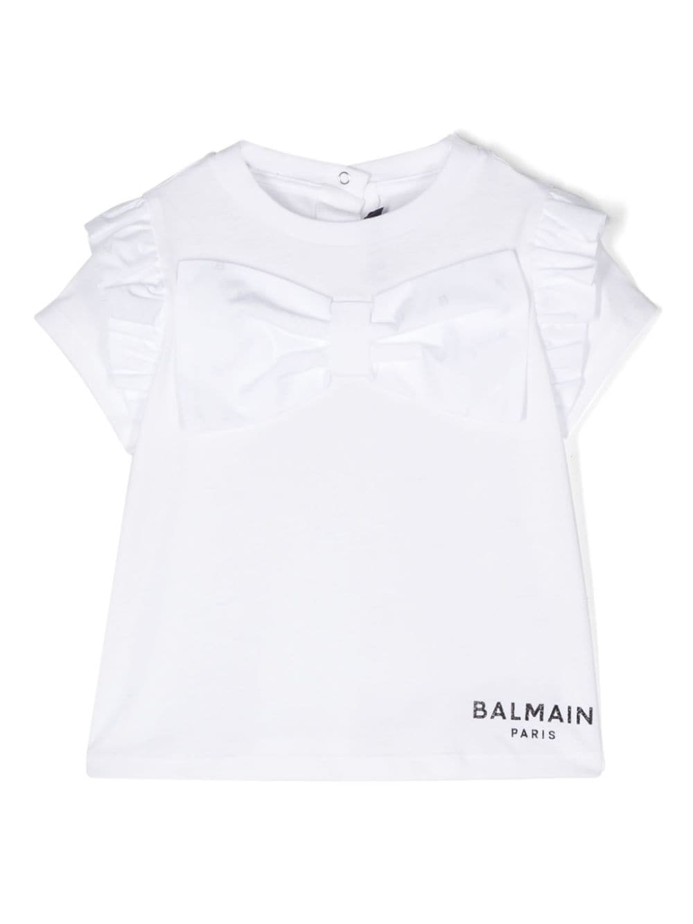 Balmain Kids T-Shirt mit Schleifendetail - Weiß von Balmain Kids