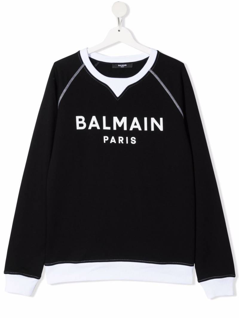 Balmain Kids Sweatshirt mit Logo-Print - Schwarz von Balmain Kids