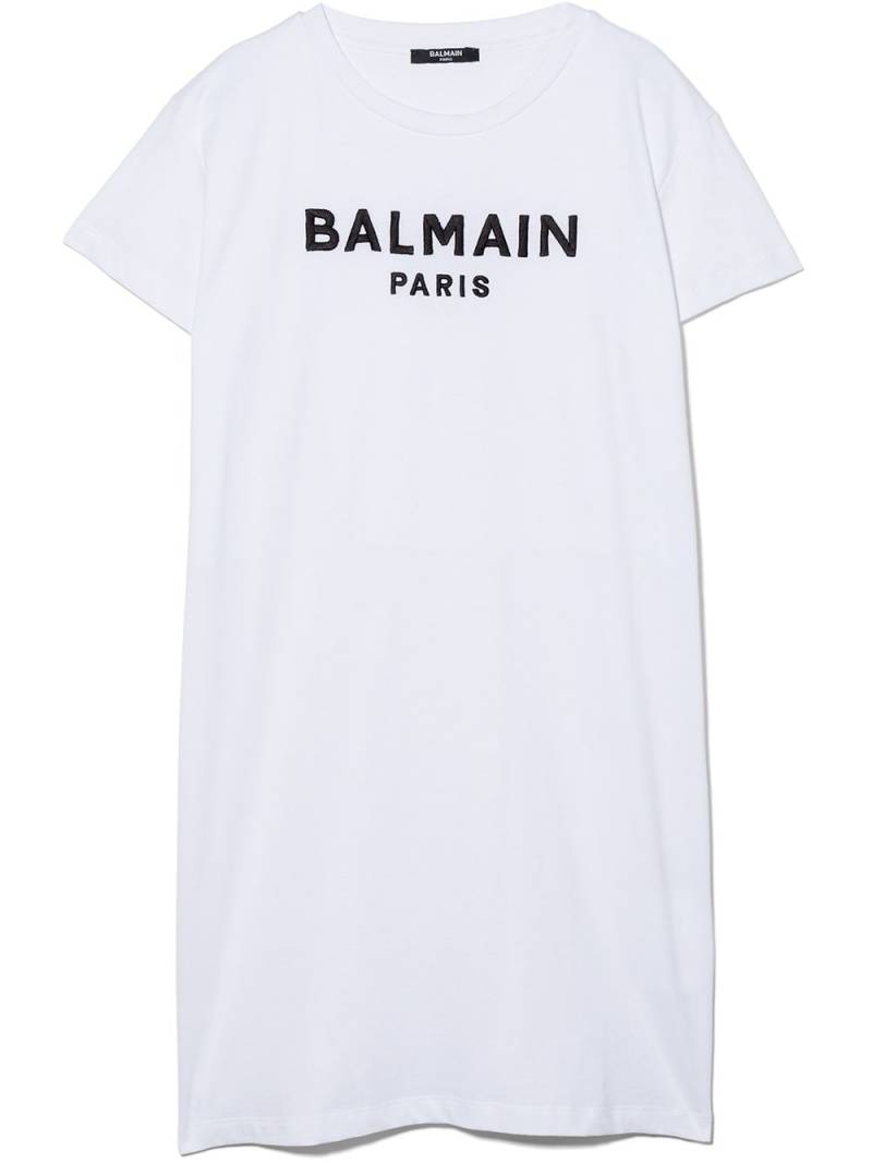 Balmain Kids TEEN T-Shirtkleid mit Logo-Print - Weiß von Balmain Kids