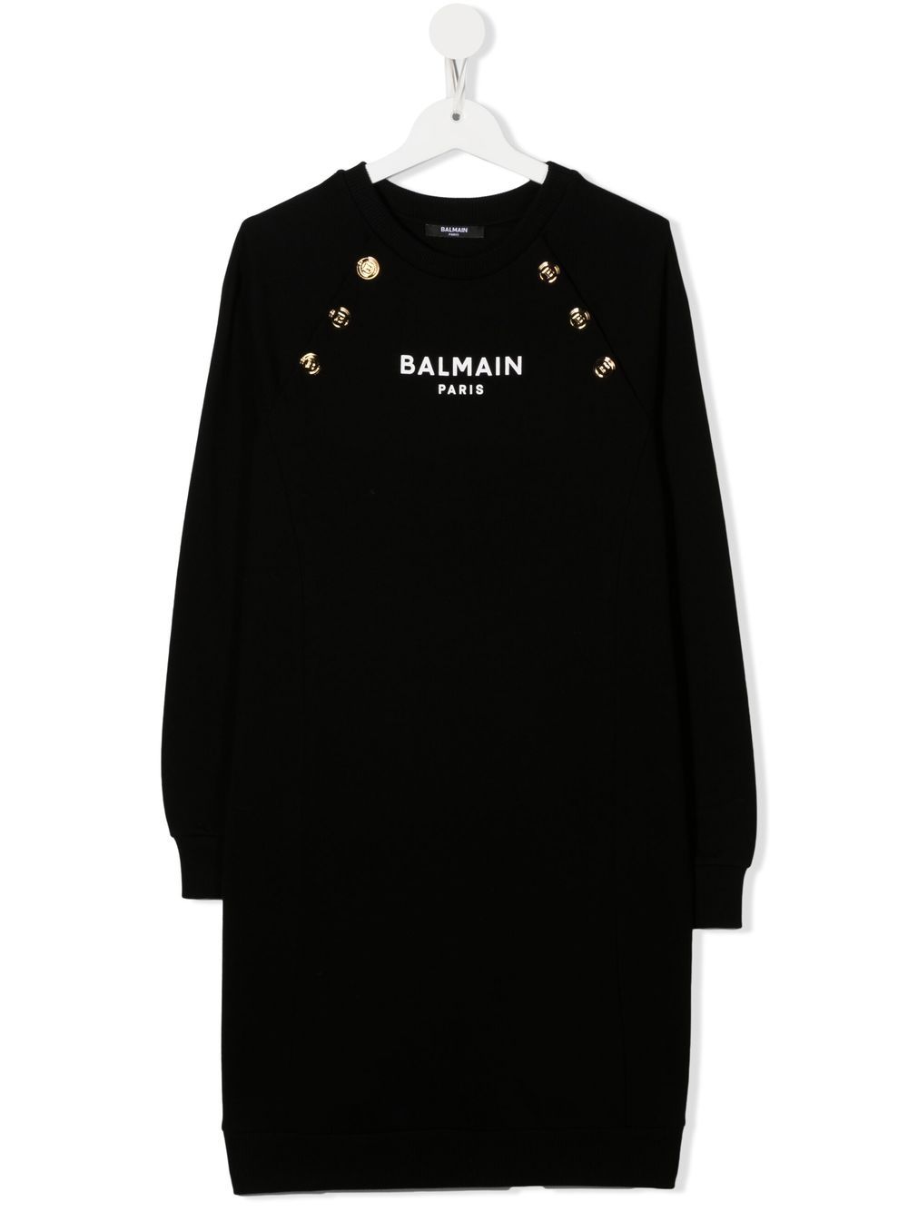 Balmain Kids TEEN Sweatshirtkleid mit Logo-Print - Schwarz von Balmain Kids