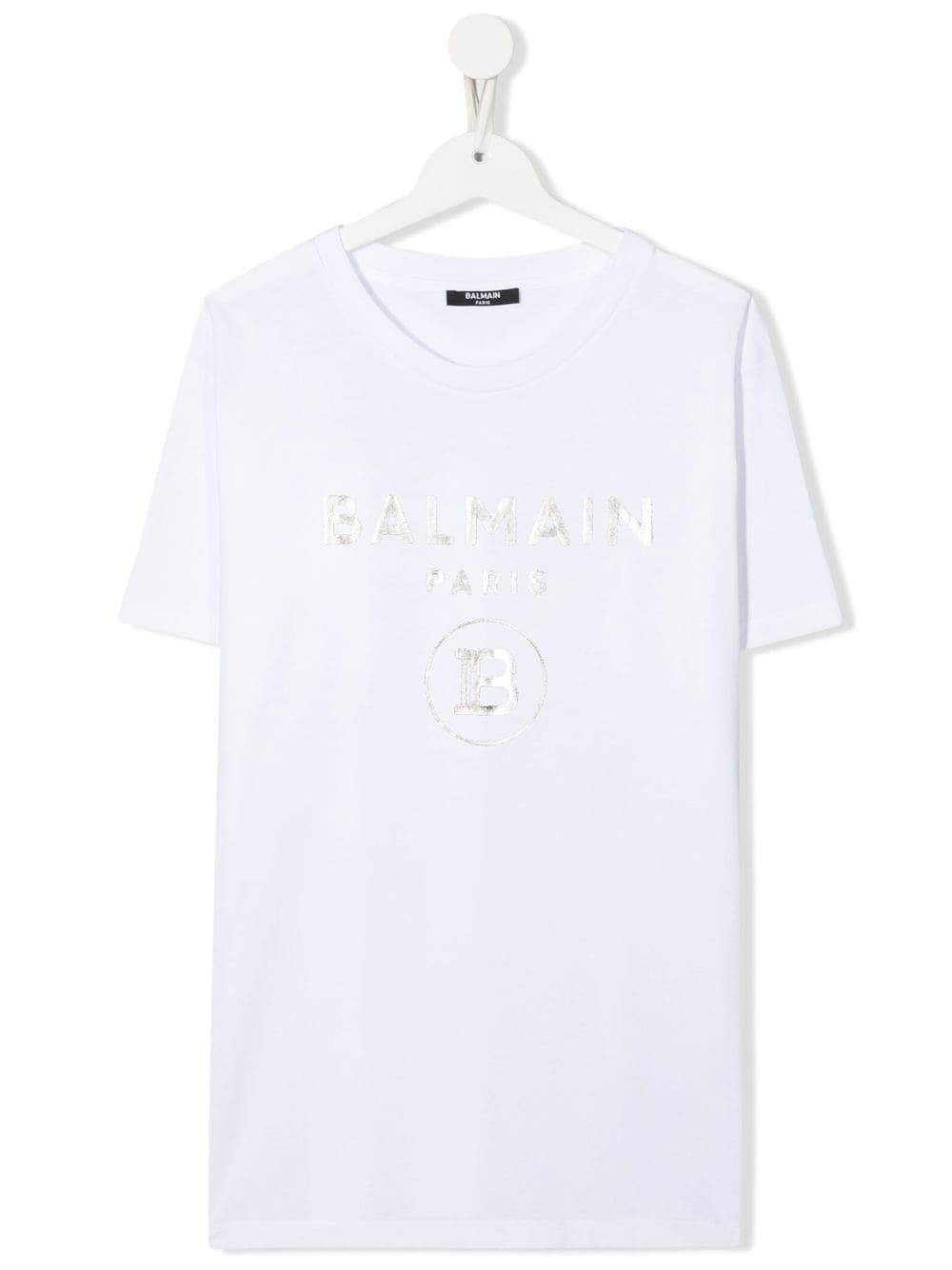 Balmain Kids TEEN T-Shirt mit Metallic-Logo - Weiß von Balmain Kids