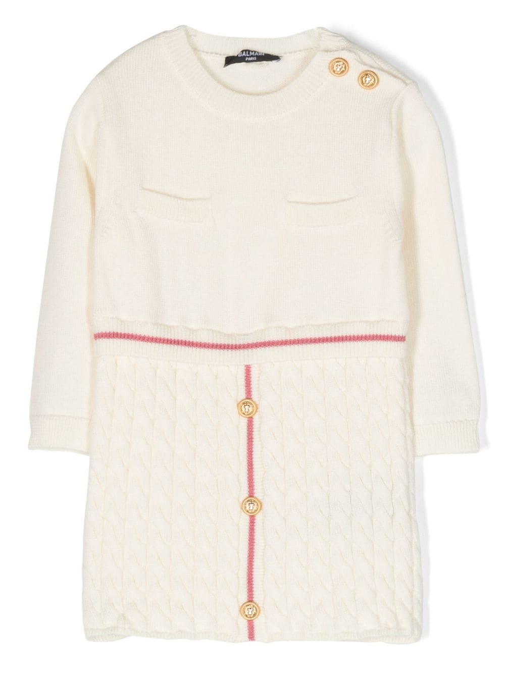 Balmain Kids Kleid mit Zopfmuster - Nude von Balmain Kids