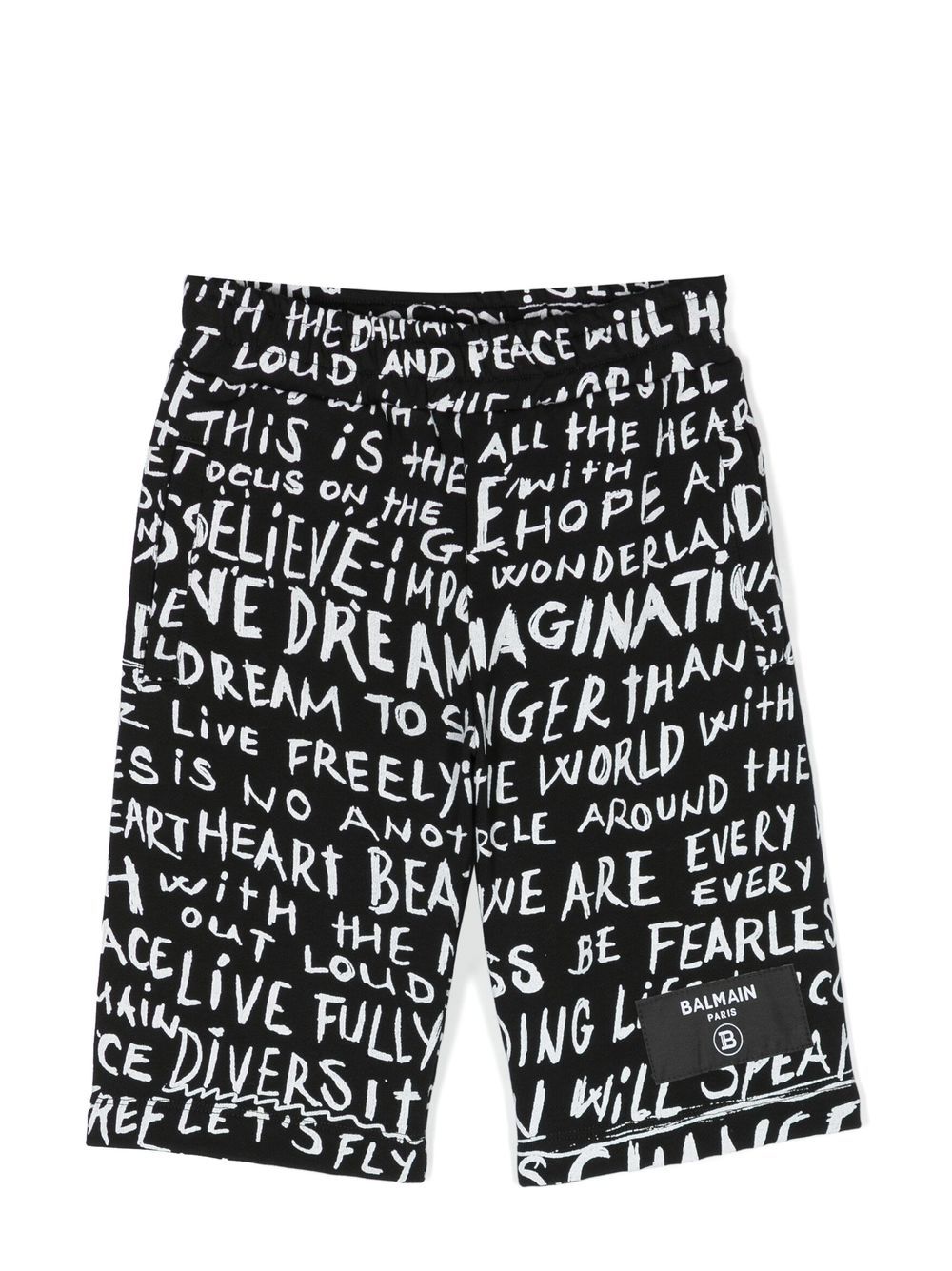 Balmain Kids Shorts mit grafischem Print - Schwarz von Balmain Kids