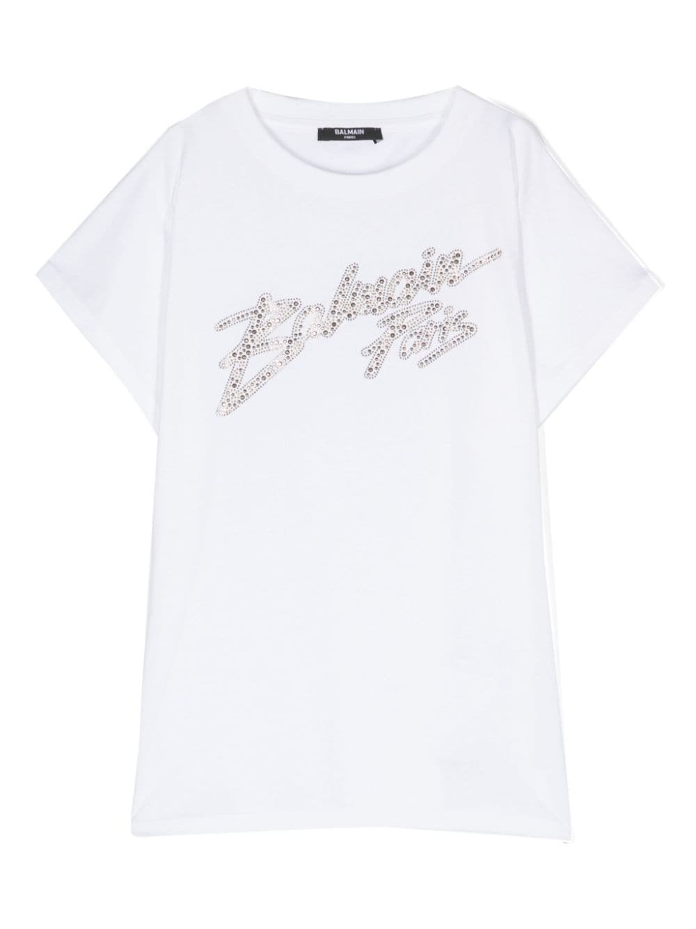 Balmain Kids T-Shirt mit Kristallen - Weiß von Balmain Kids