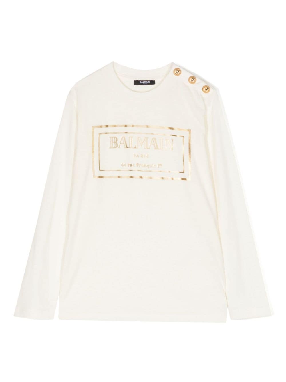 Balmain Kids Sweatshirt mit Logo im Metallic-Look - Nude von Balmain Kids