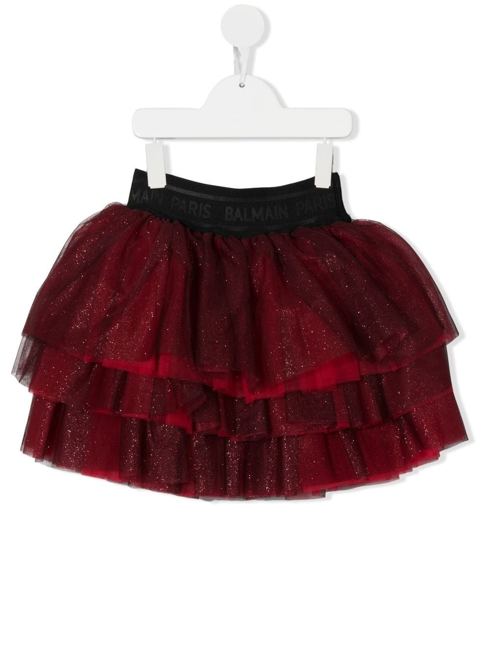 Balmain Kids Tüllrock mit Glitter-Optik - Rot von Balmain Kids