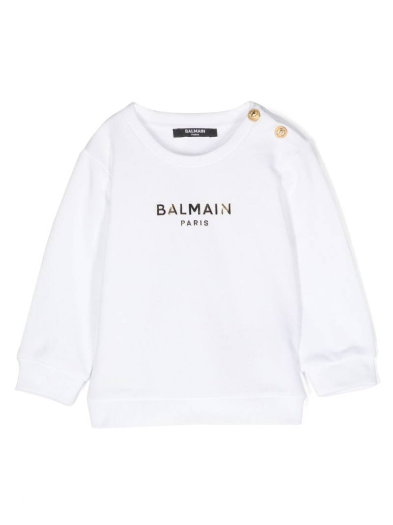 Balmain Kids Sweatshirt mit Logo-Applikation - Weiß von Balmain Kids