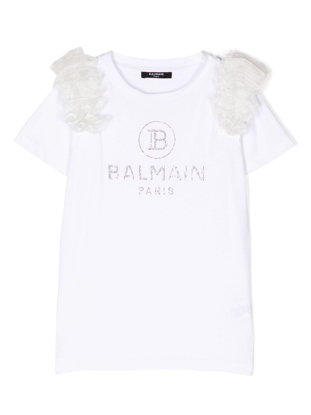 Balmain Kids T-Shirt mit Blumenapplikation - Weiß von Balmain Kids