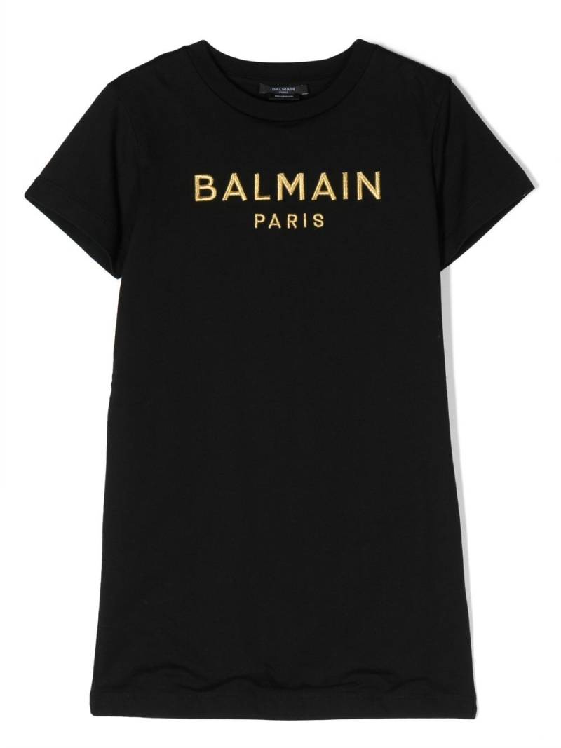 Balmain Kids Kleid mit Logo-Stickerei - Schwarz von Balmain Kids