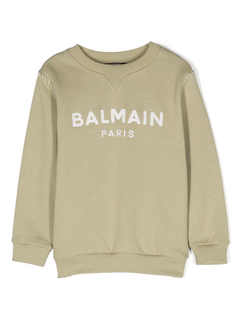 Balmain Kids Sweatshirt mit Logo-Stickerei - Grün von Balmain Kids