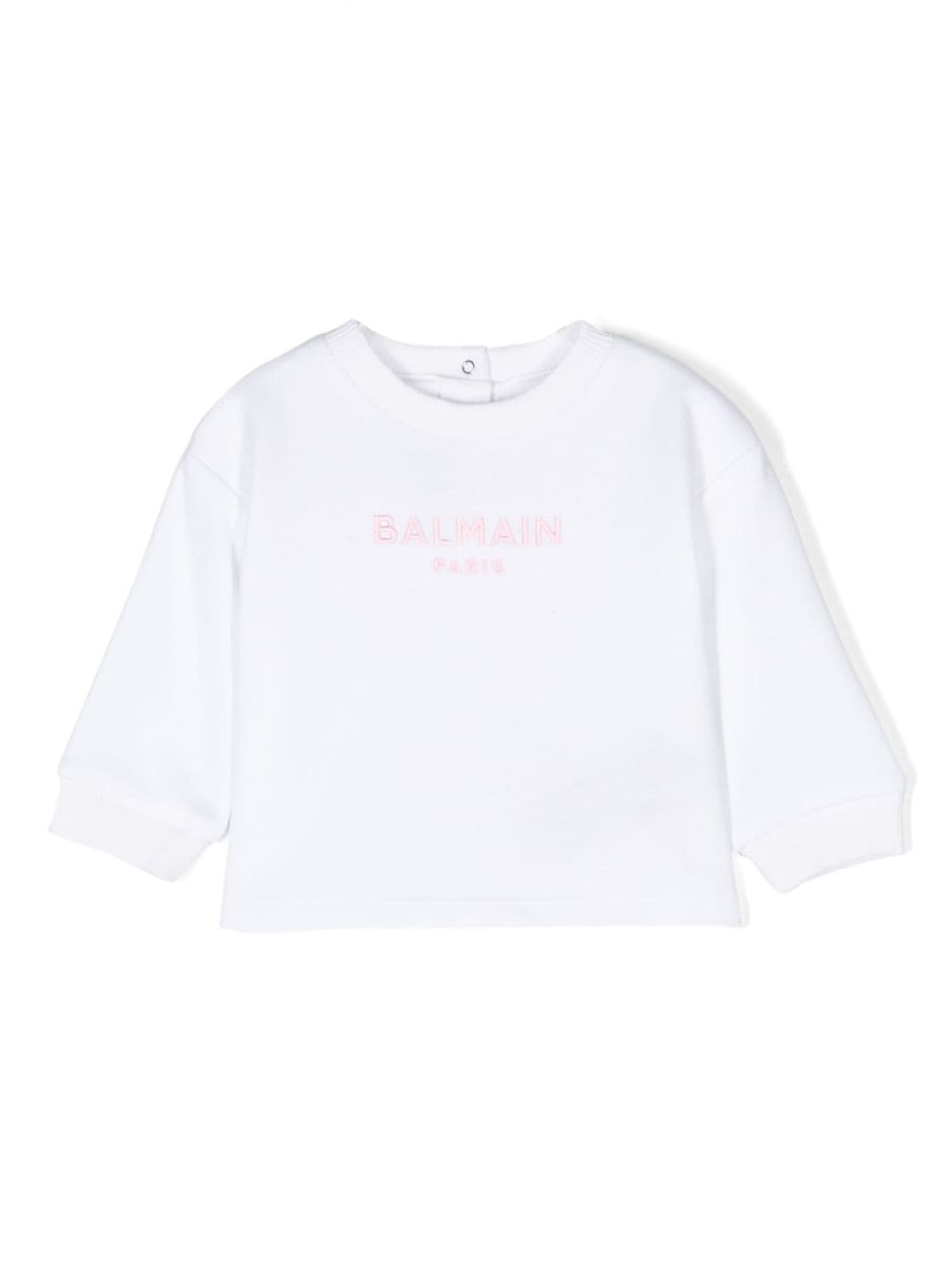 Balmain Kids Sweatshirt mit Logo-Stickerei - Weiß von Balmain Kids