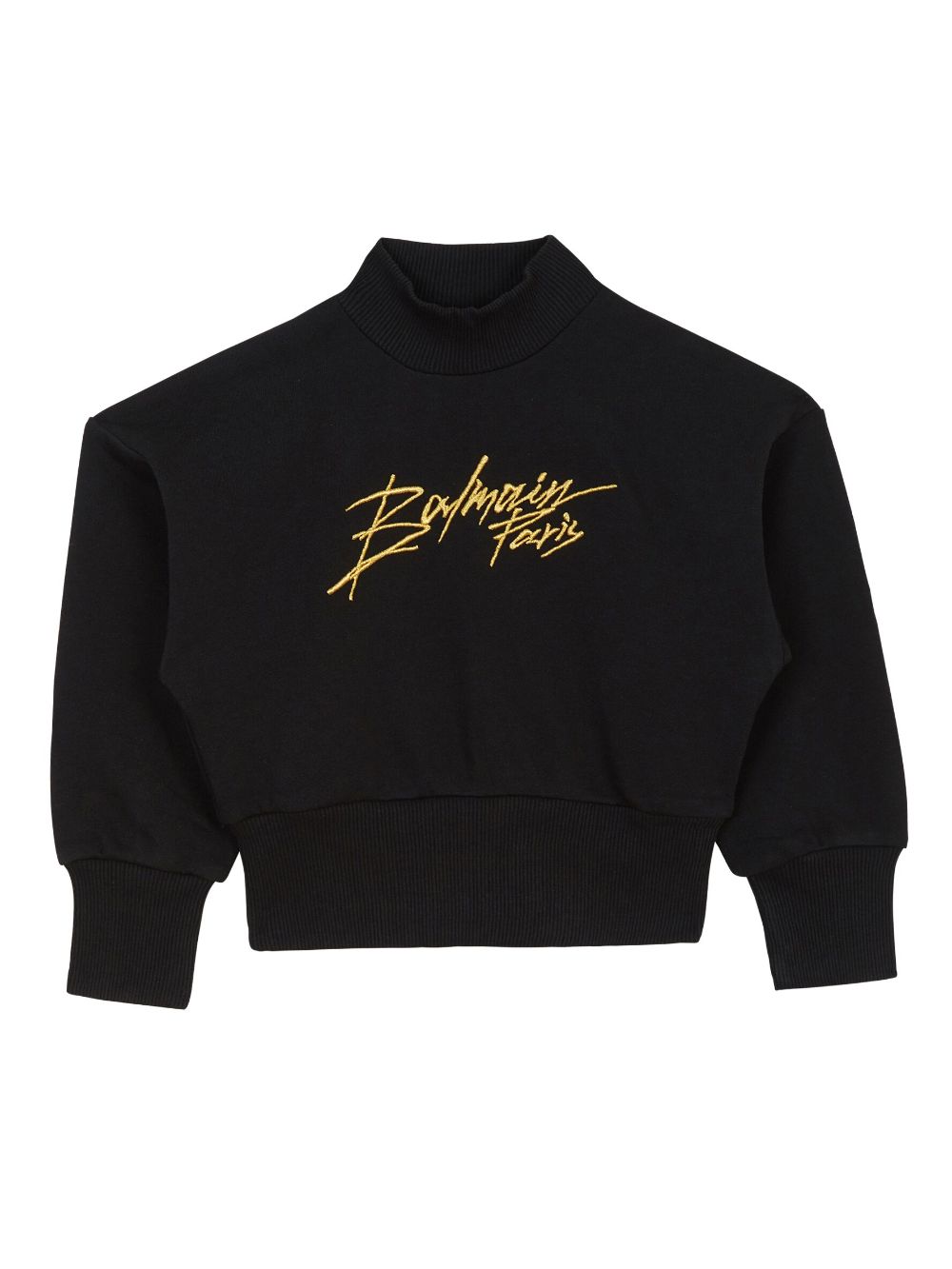 Balmain Kids Cropped-Sweatshirt mit Logo-Stickerei - Schwarz von Balmain Kids