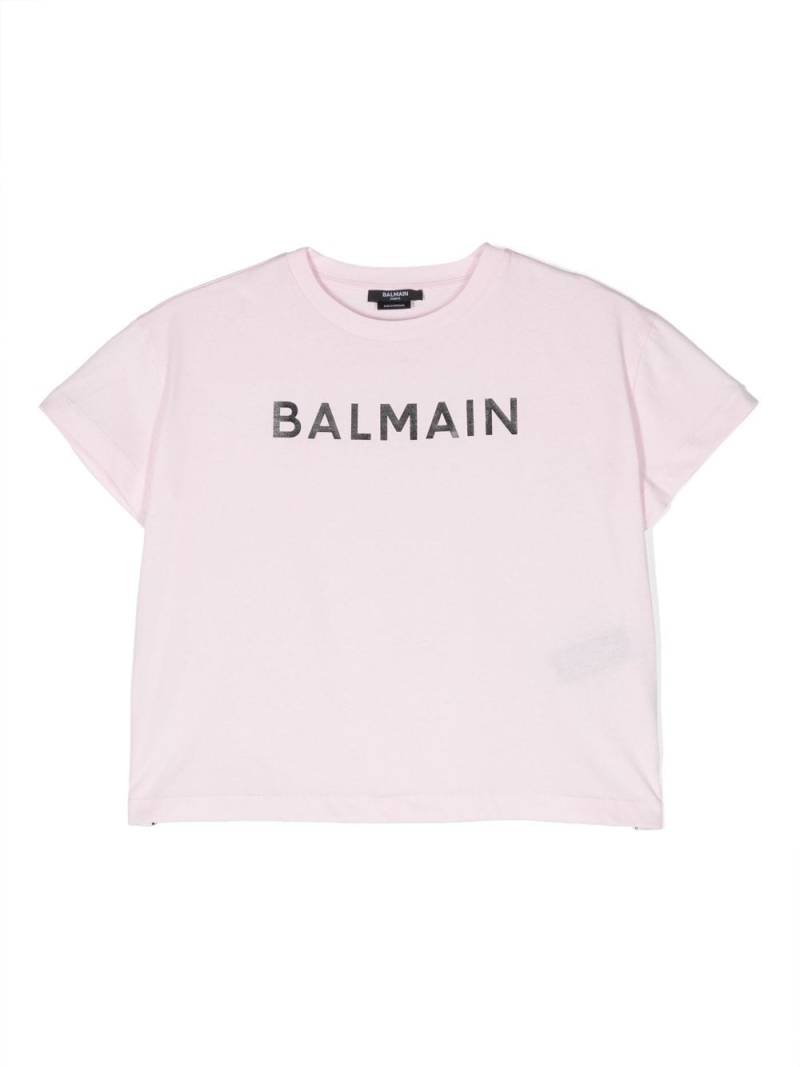 Balmain Kids T-Shirt mit Logo-Stickerei - Rosa von Balmain Kids