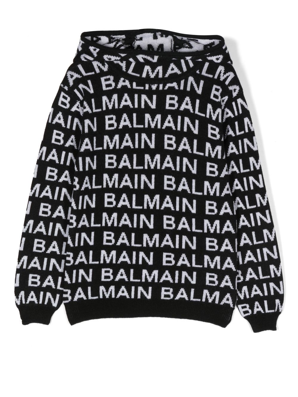 Balmain Kids Pullover mit Intarsien-Logo - Schwarz von Balmain Kids