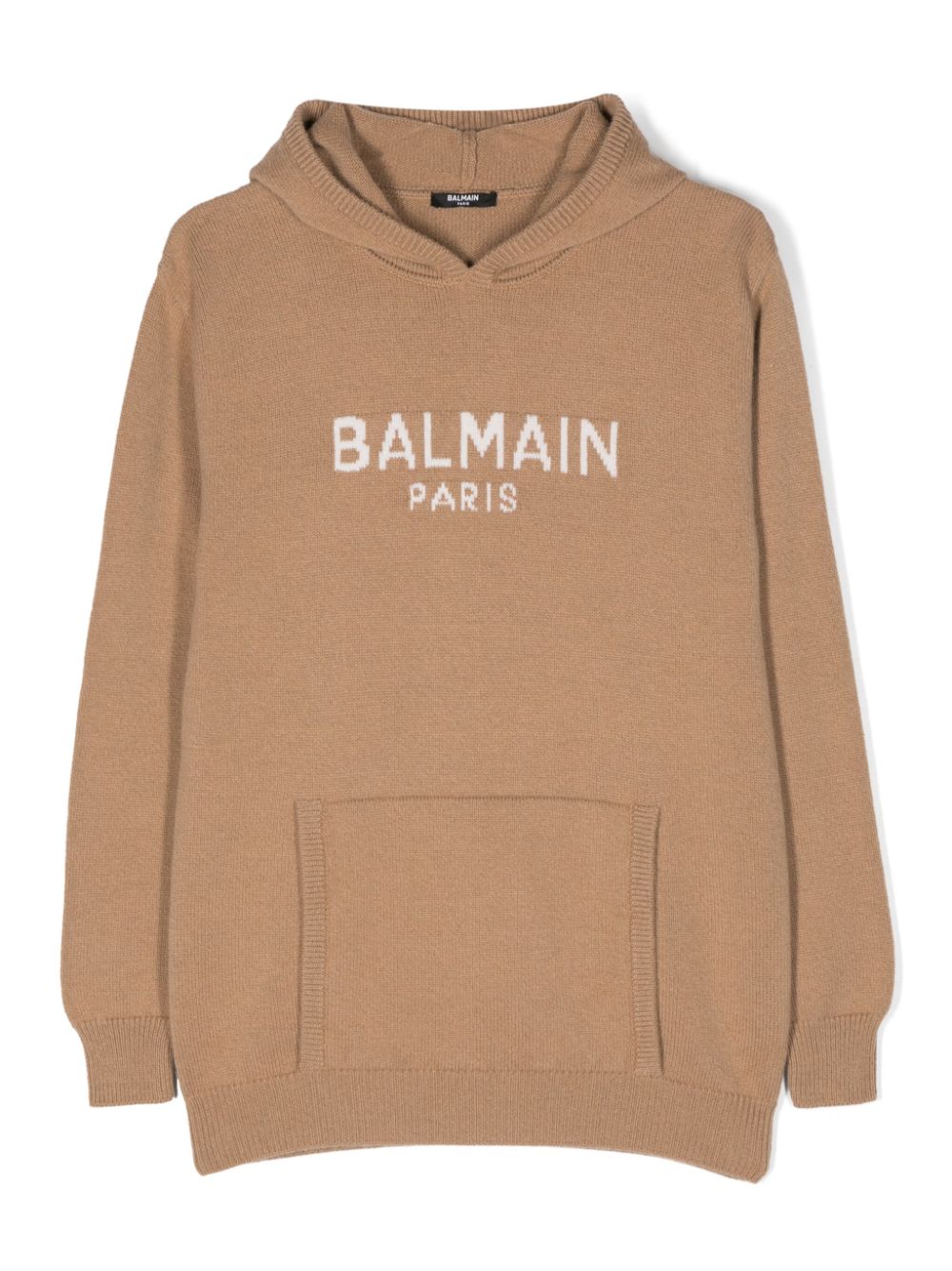 Balmain Kids Hoodie mit Intarsien-Logo - Braun von Balmain Kids