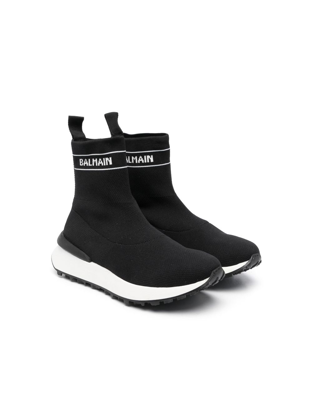 Balmain Kids High-Top-Sneakers mit Mesh - Schwarz von Balmain Kids