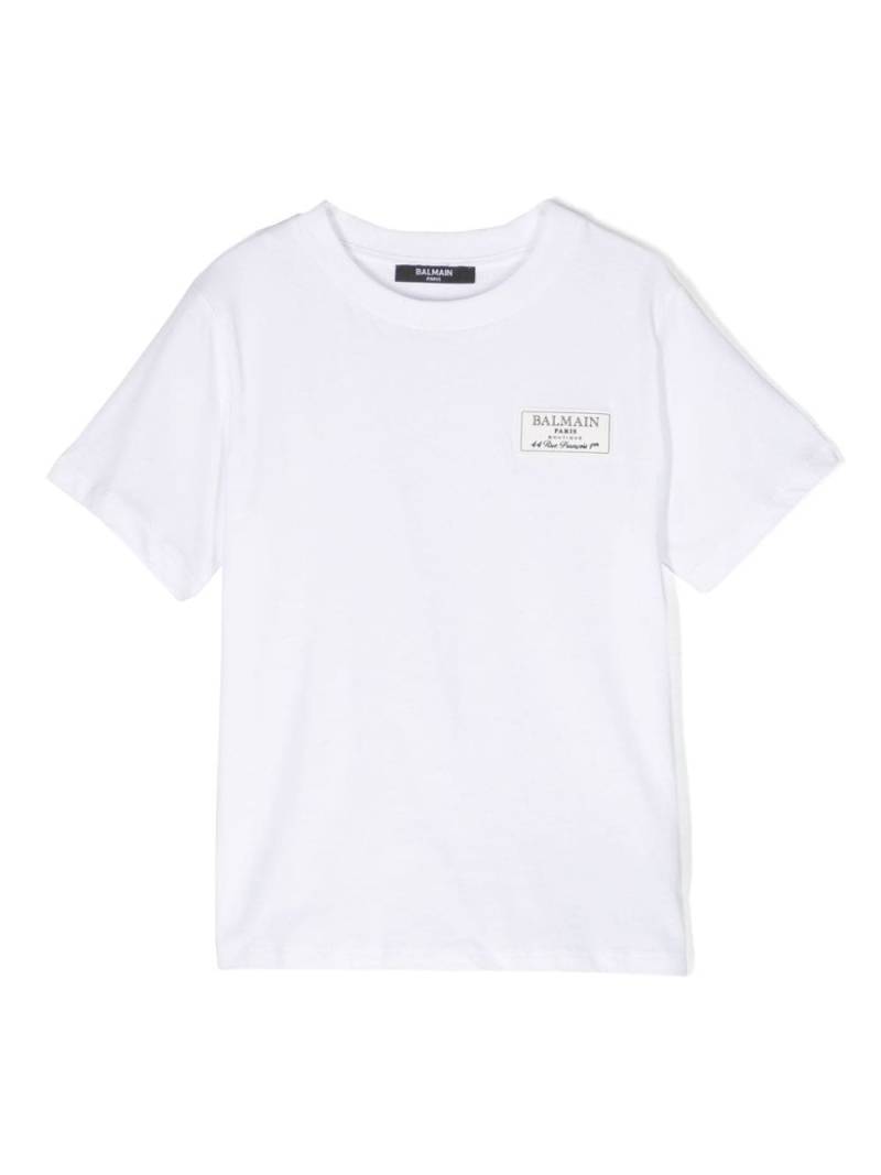 Balmain Kids T-Shirt mit Logo-Patch - Weiß von Balmain Kids