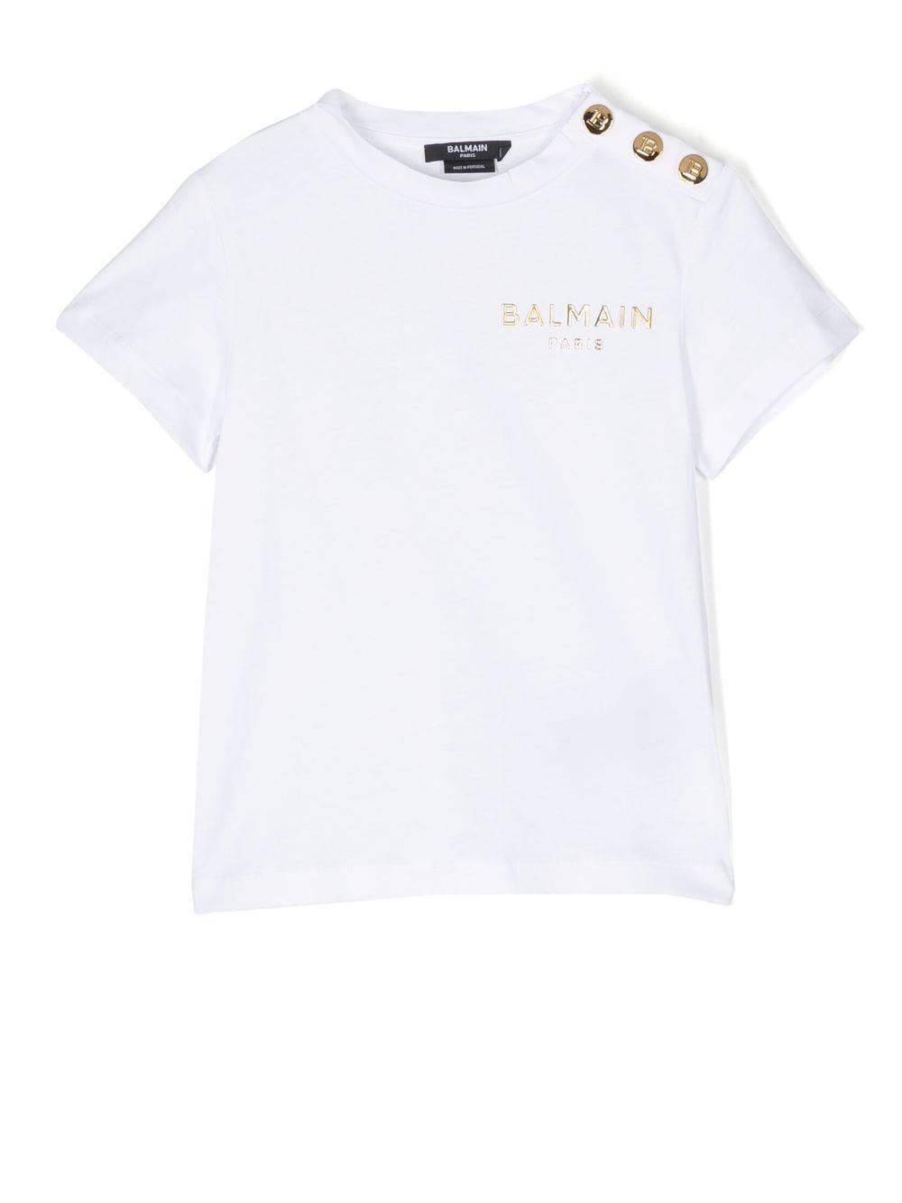 Balmain Kids T-Shirt mit Logo-Schild - Weiß von Balmain Kids