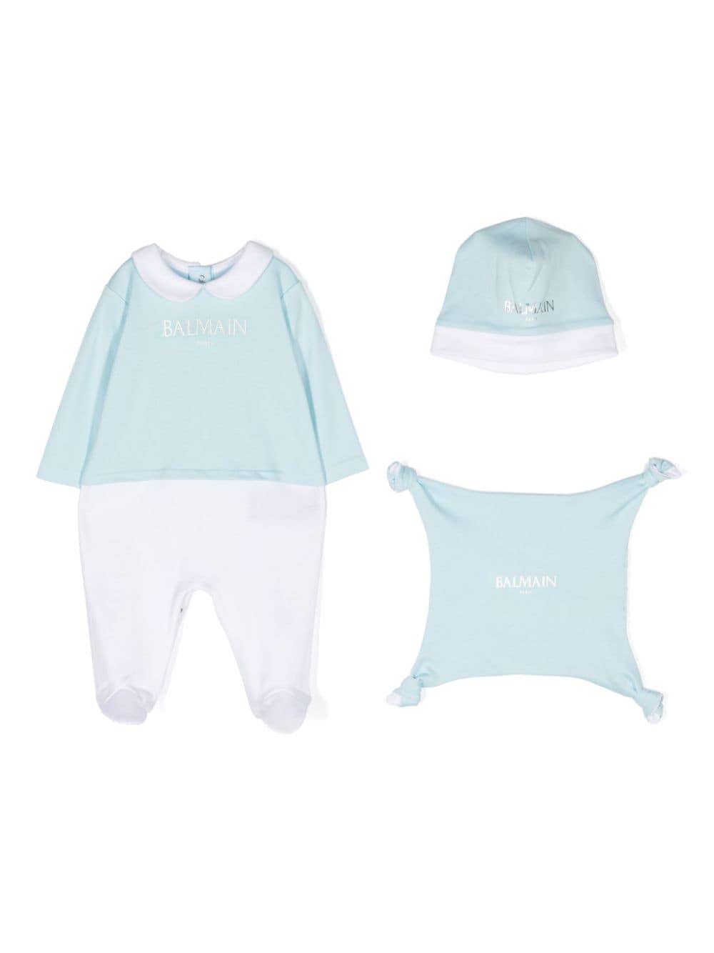 Balmain Kids Strampler-Set mit Logo-Print - Blau von Balmain Kids