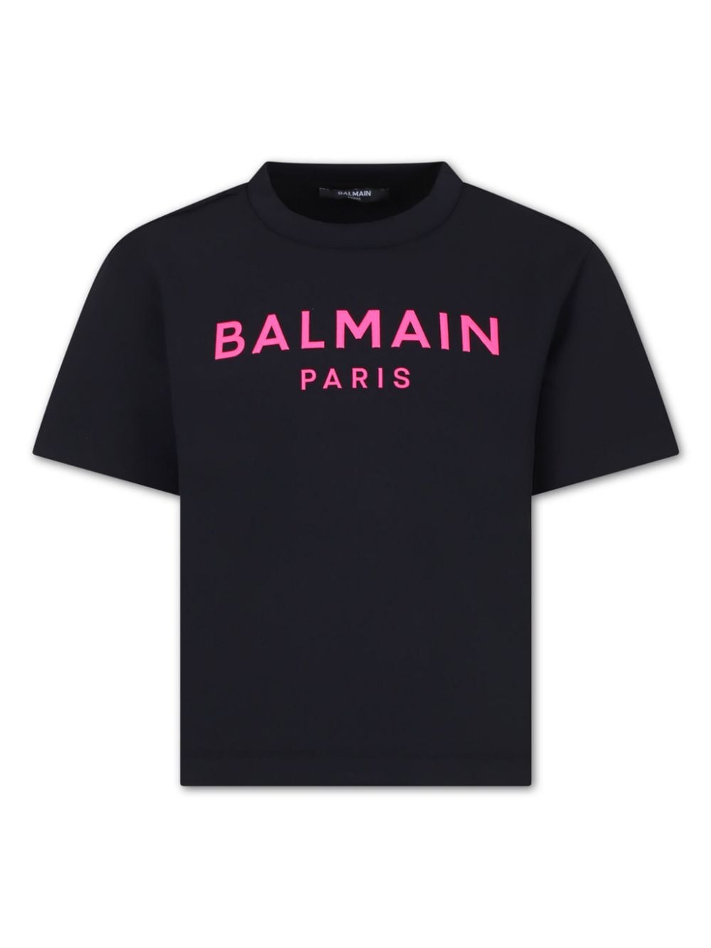 Balmain Kids Fleece-T-Shirt mit Logo-Print - Schwarz von Balmain Kids