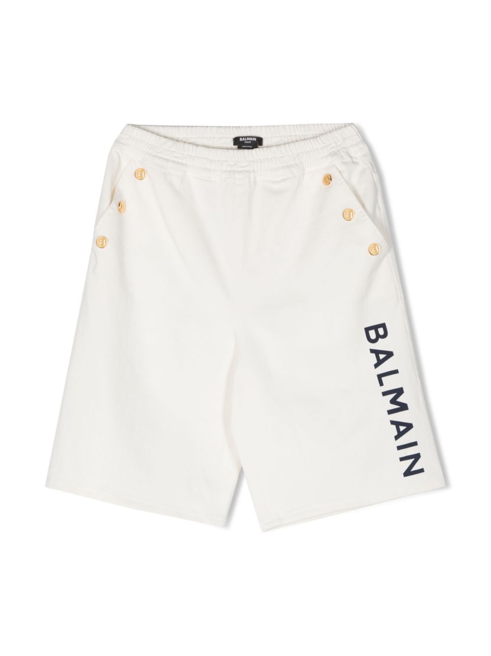 Balmain Kids Knielange Shorts mit Logo-Print - Weiß von Balmain Kids