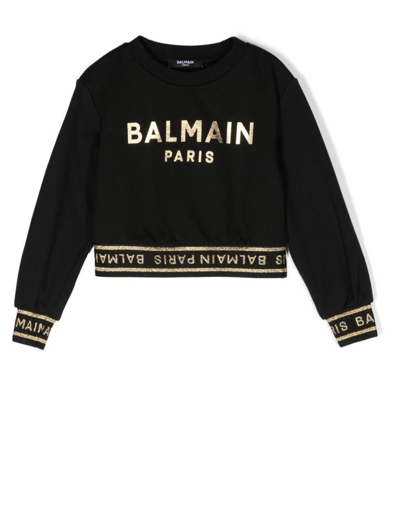 Balmain Kids Sweatshirt mit Logo-Print - Schwarz von Balmain Kids