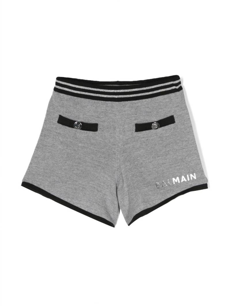 Balmain Kids Shorts mit Logo-Print - Grau von Balmain Kids