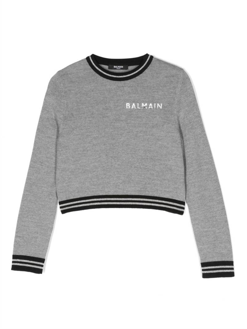 Balmain Kids Sweatshirt mit Logo-Print - Grau von Balmain Kids