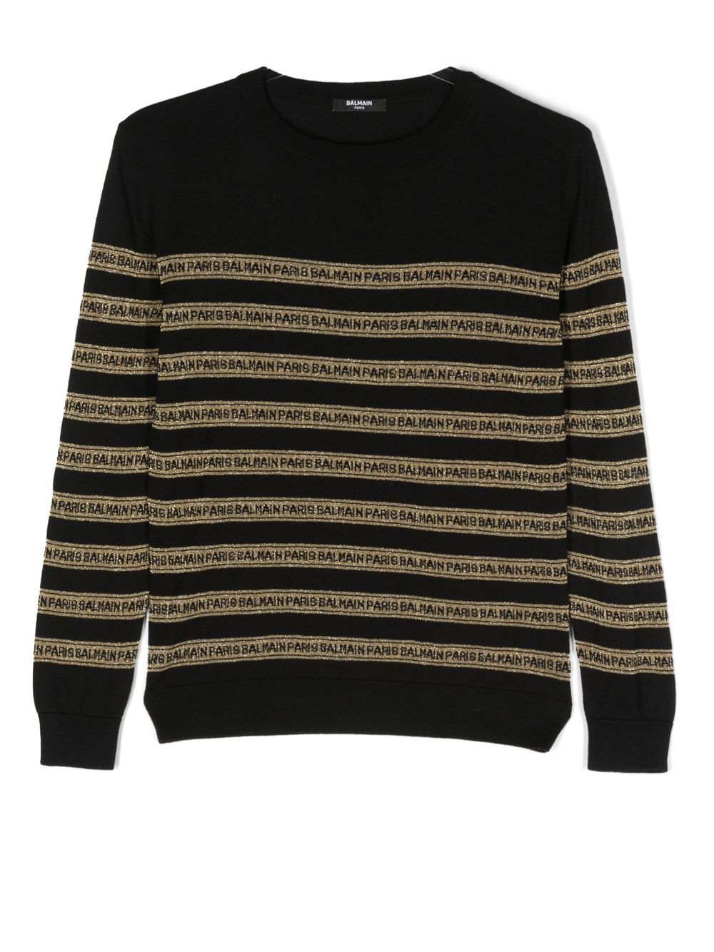 Balmain Kids Pullover mit Logo-Streifen - Schwarz von Balmain Kids