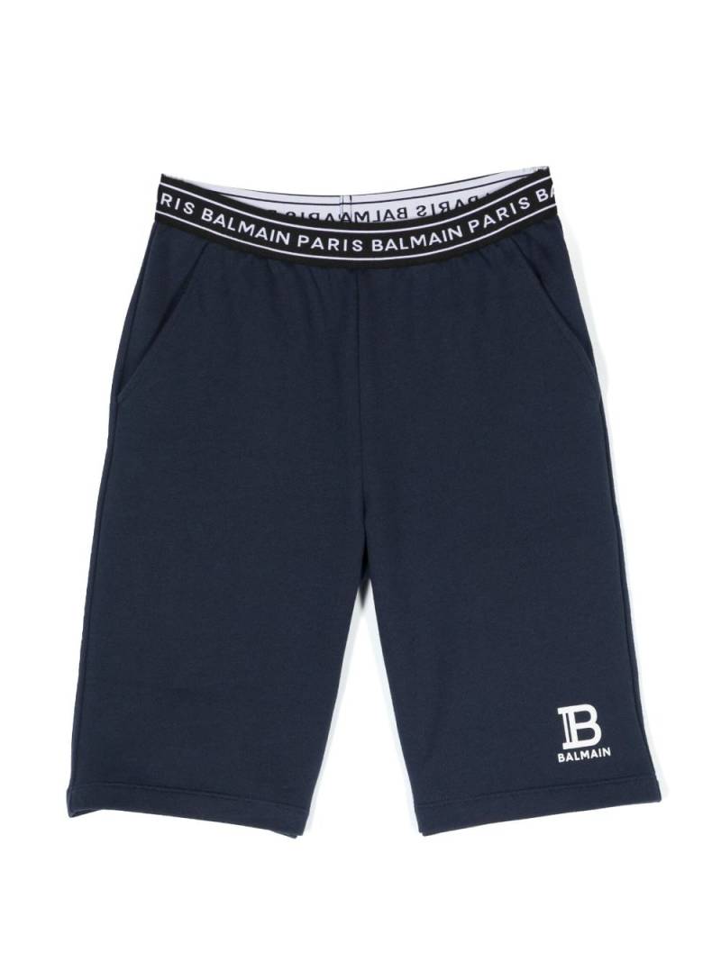 Balmain Kids Shorts mit Logo-Bund - Blau von Balmain Kids