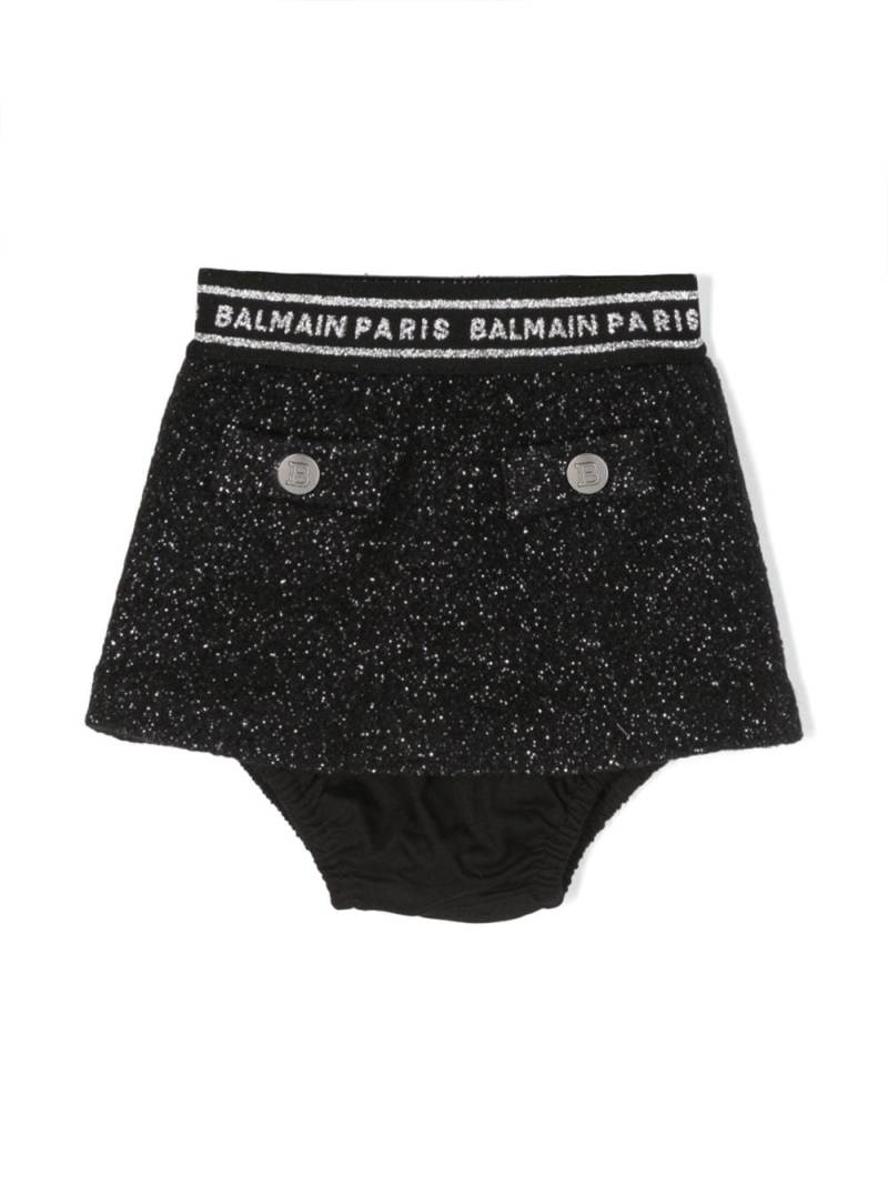 Balmain Kids Rock mit Logo-Bund - Schwarz von Balmain Kids