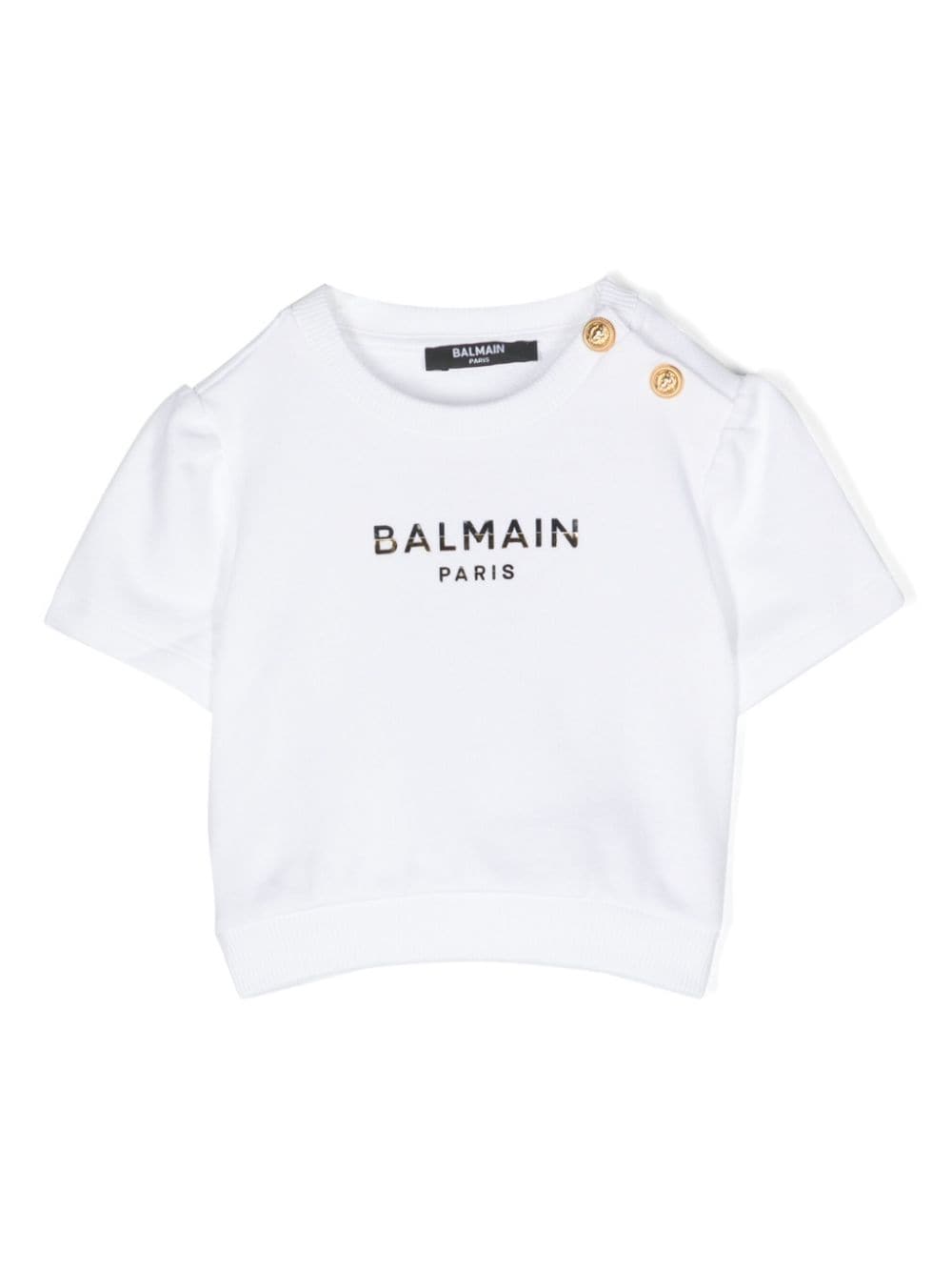 Balmain Kids T-Shirt mit Metallic-Print - Weiß von Balmain Kids