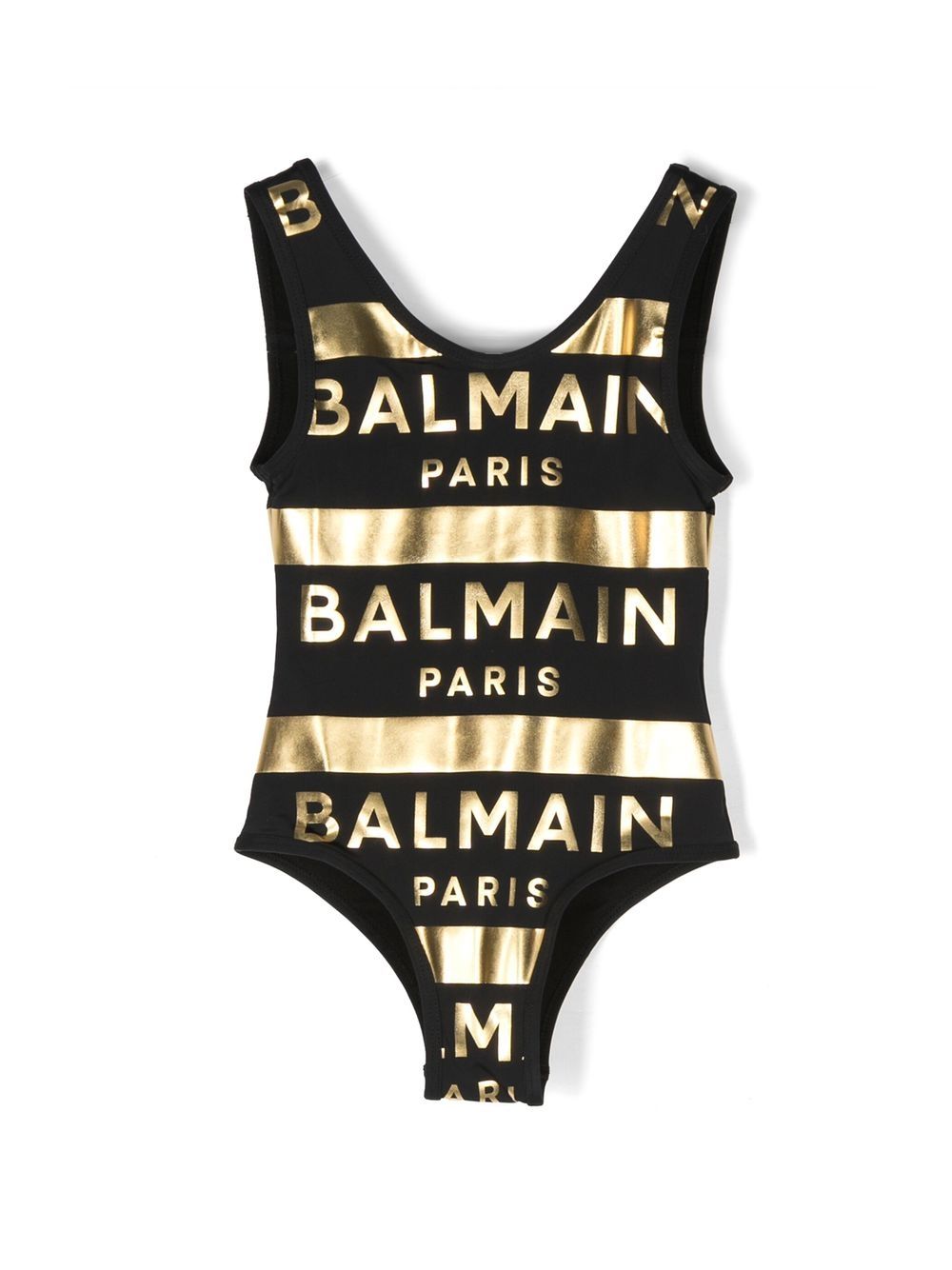 Balmain Kids Badeanzug im Metallic-Look - Schwarz von Balmain Kids