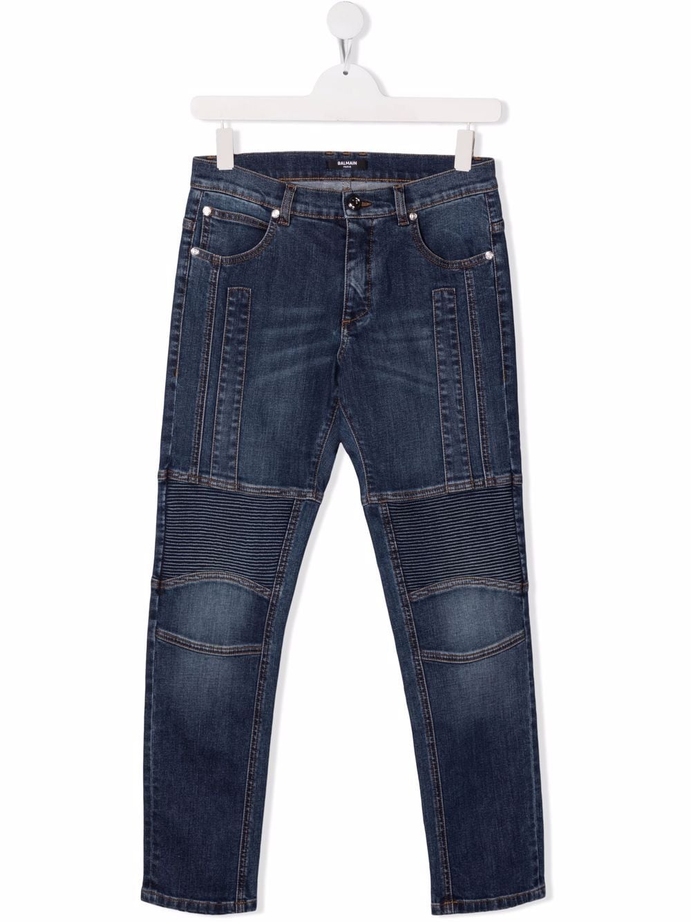 Balmain Kids Halbhohe Slim-Fit-Jeans - Blau von Balmain Kids