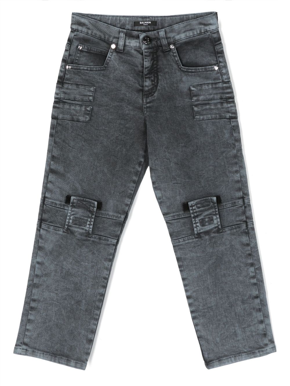 Balmain Kids Slim-Fit-Jeans mit Einsätzen - Grau von Balmain Kids