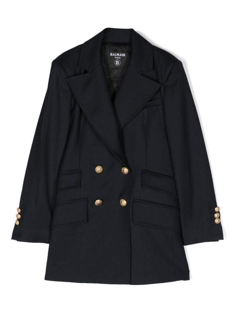 Balmain Kids Doppelreihiger Blazer mit steigendem Revers - Blau von Balmain Kids