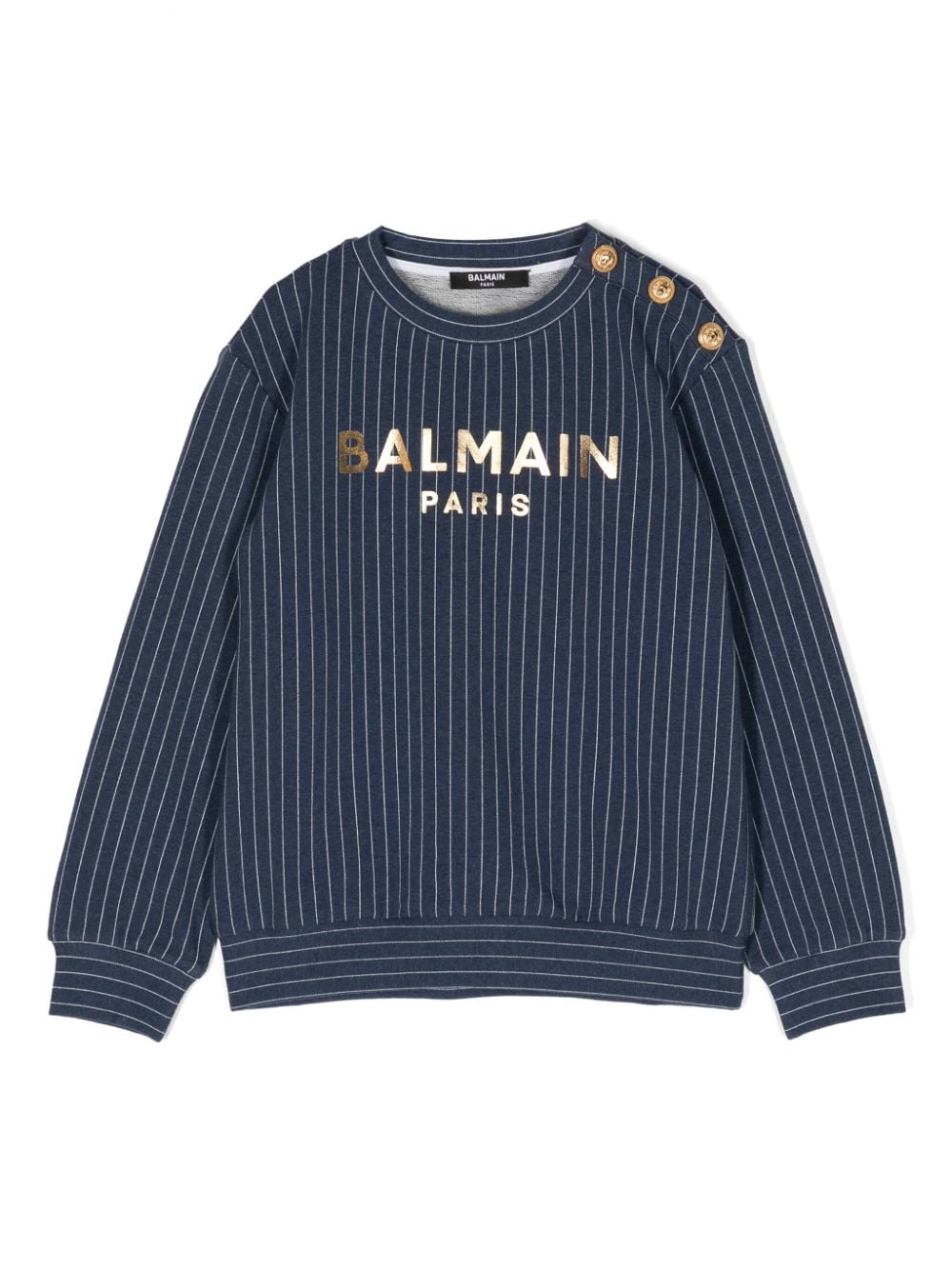 Balmain Kids Nadelstreifen-Sweatshirt mit Logo-Print - Blau von Balmain Kids