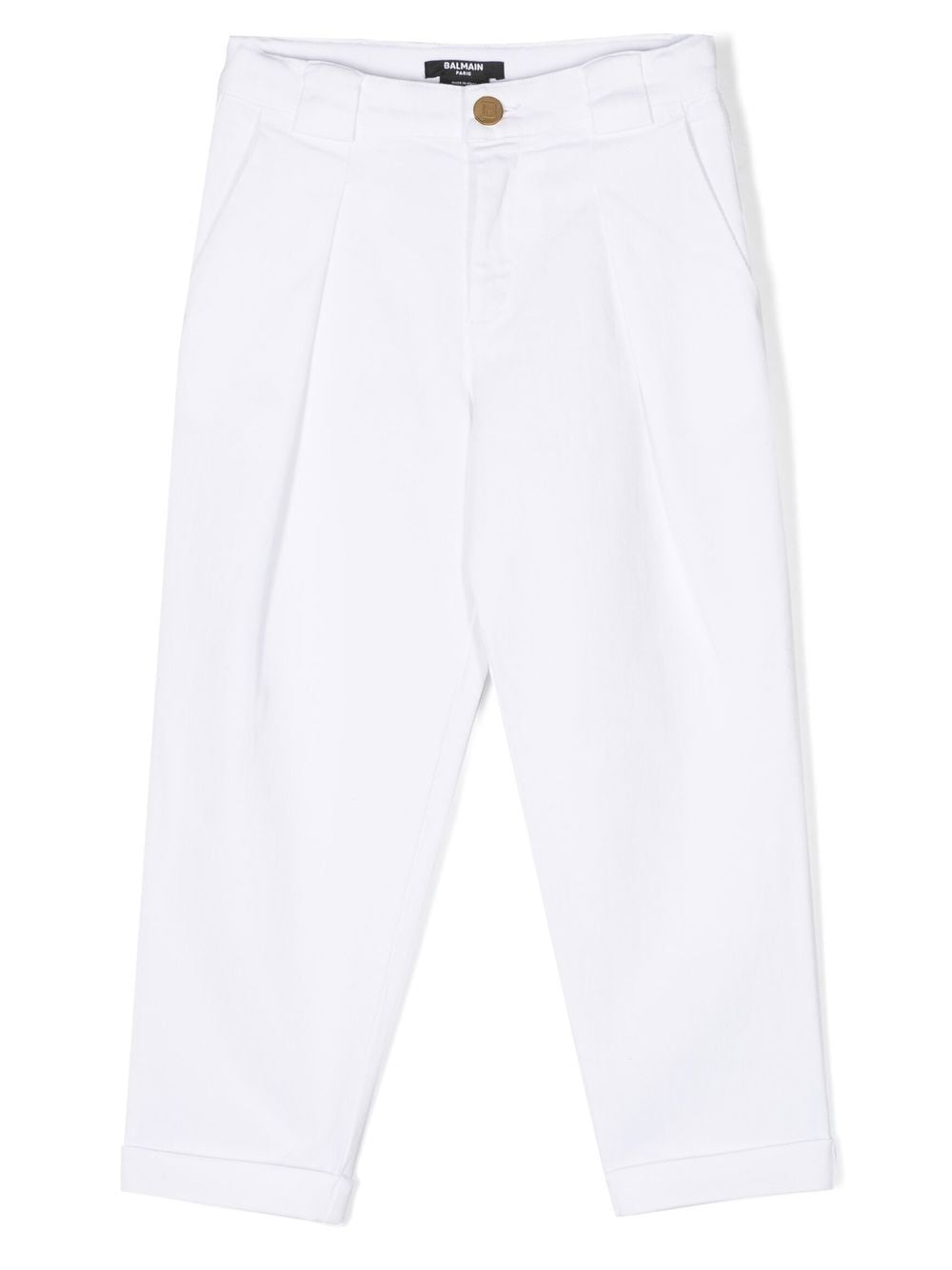 Balmain Kids Gerade Bundfaltenhose - Weiß von Balmain Kids