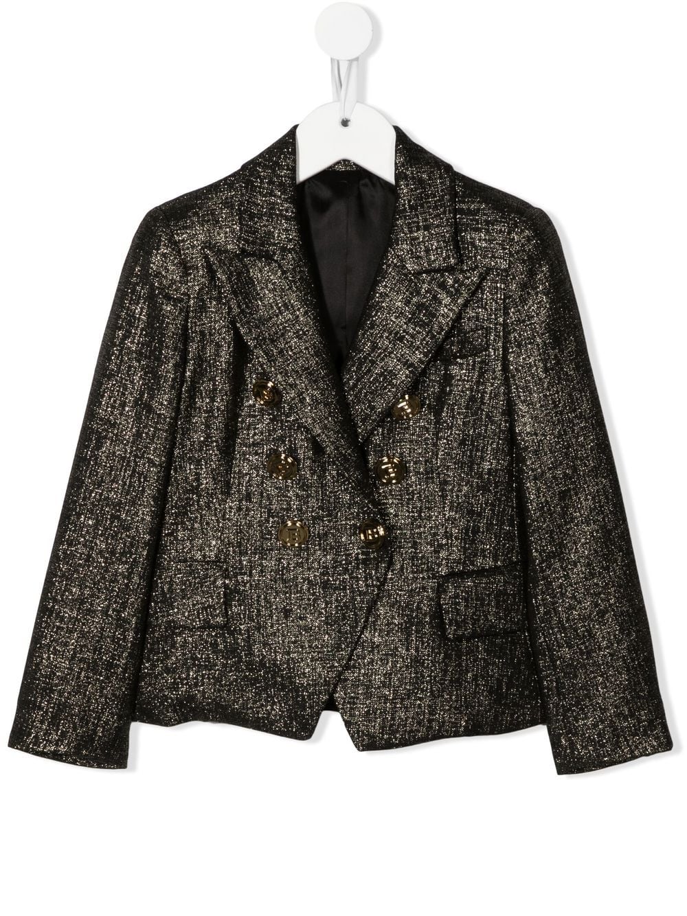 Balmain Kids Doppelreihiger Blazer mit Schimmeroptik - Schwarz von Balmain Kids